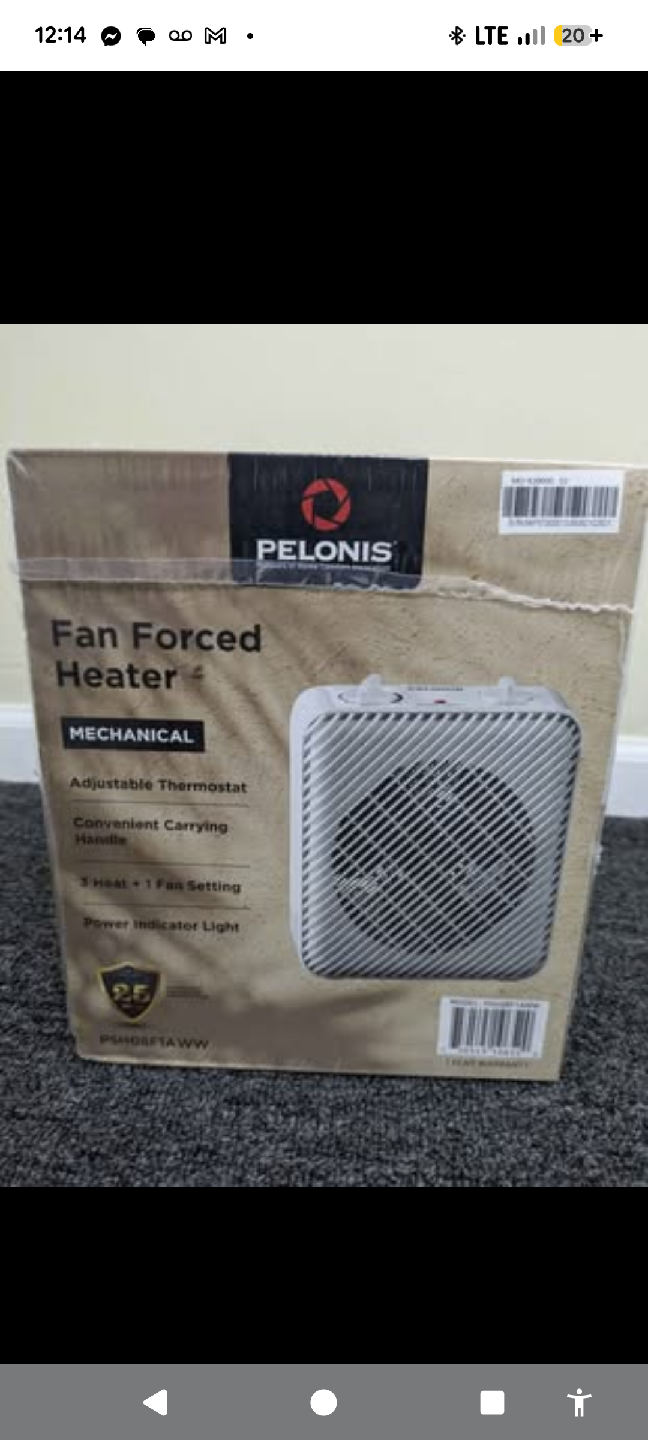 PELONIS Fan Forced Heater - NEW