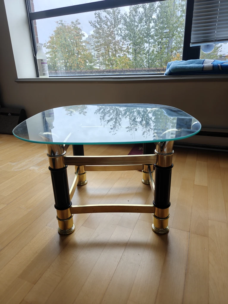 Glass top coffee table