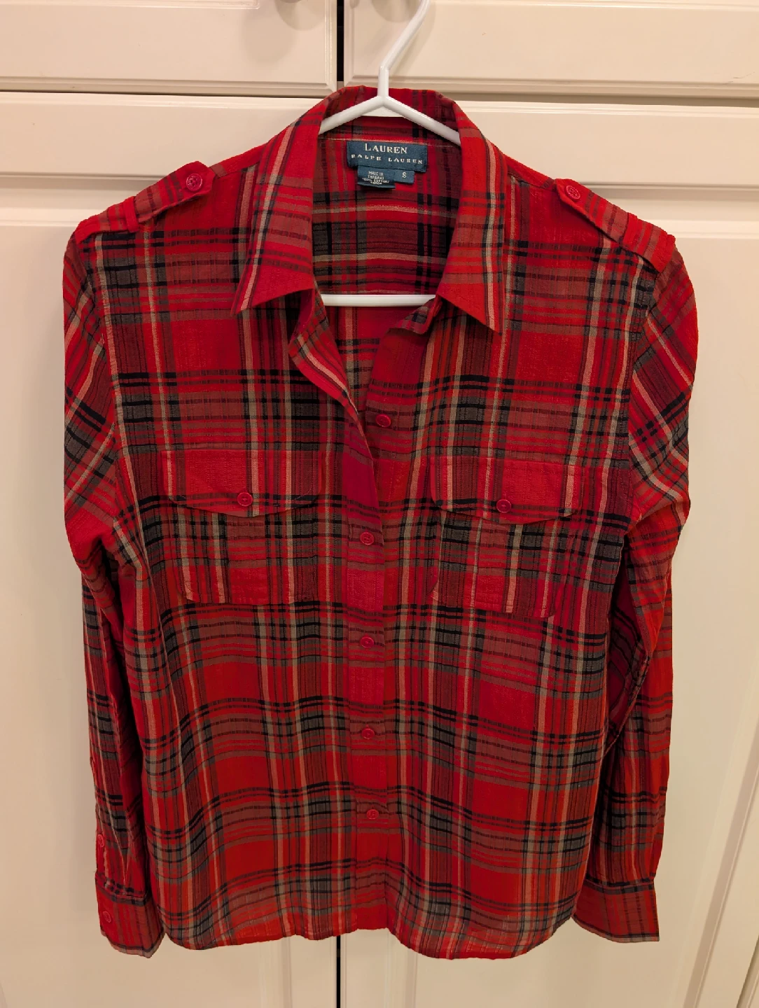 Ralph Lauren Red Plaid Button-Up - Size Small