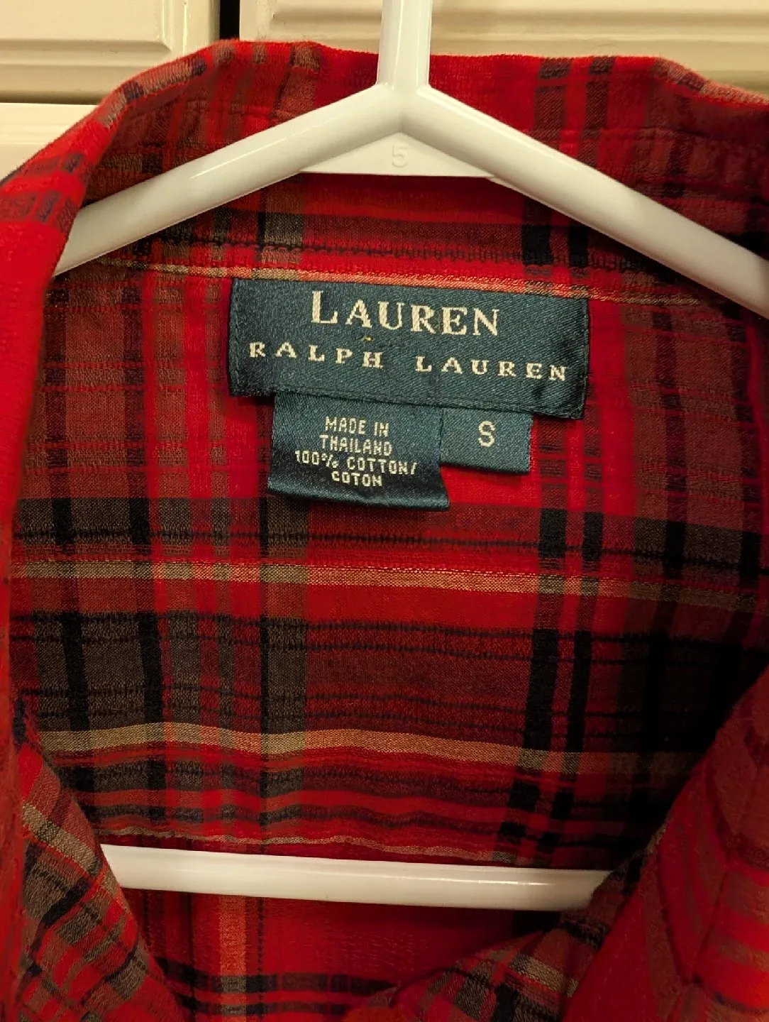 Ralph Lauren Red Plaid Button-Up - Size Small image indicator(3)