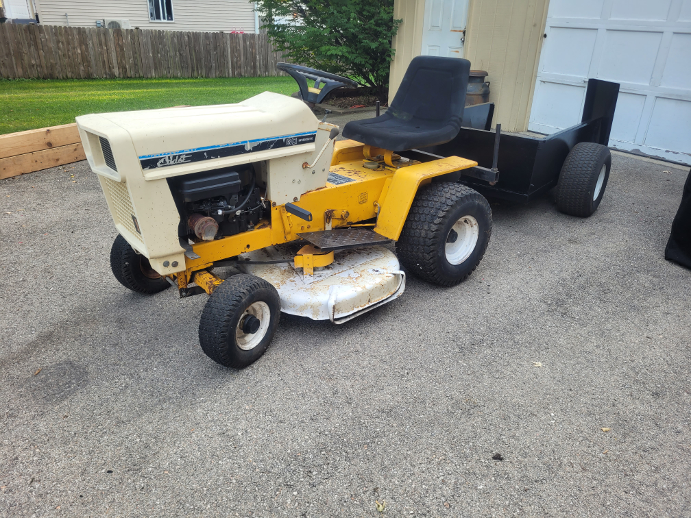NTERNATIONAL HARVESTER CADET Mower with CUSTOM Trailer