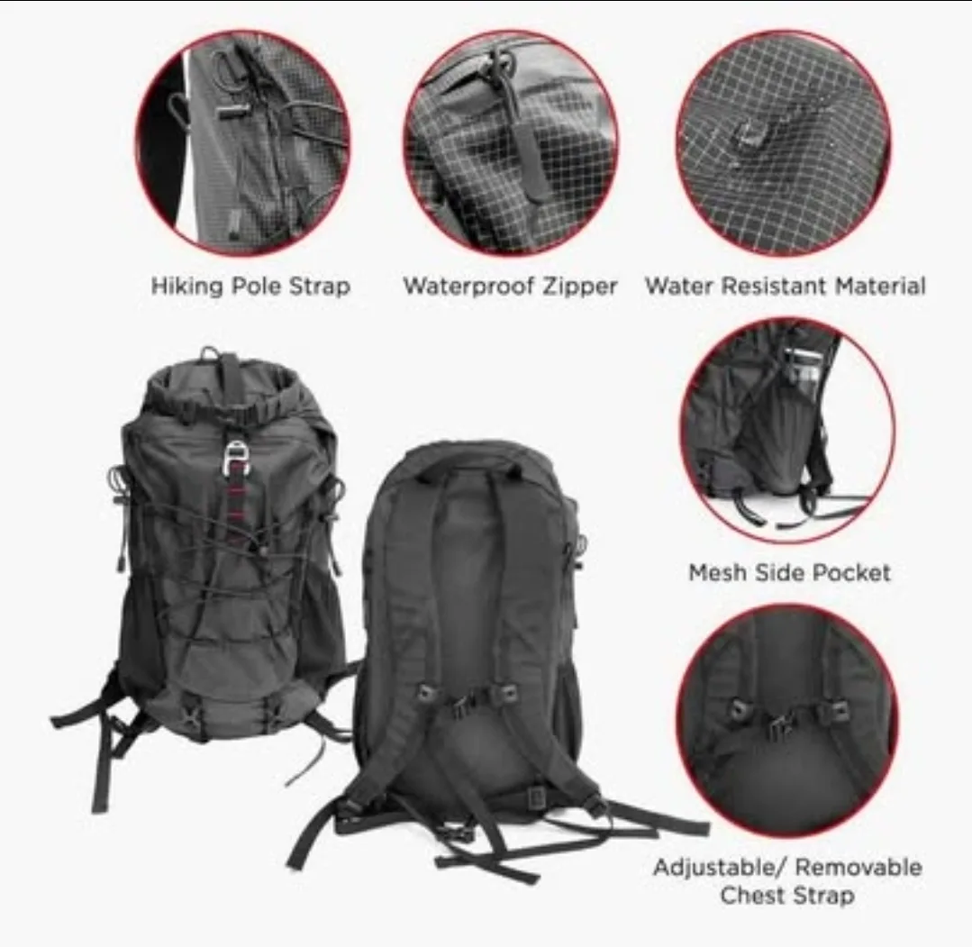 Hiking Backpack with Waterproof Zipper image indicator(2)