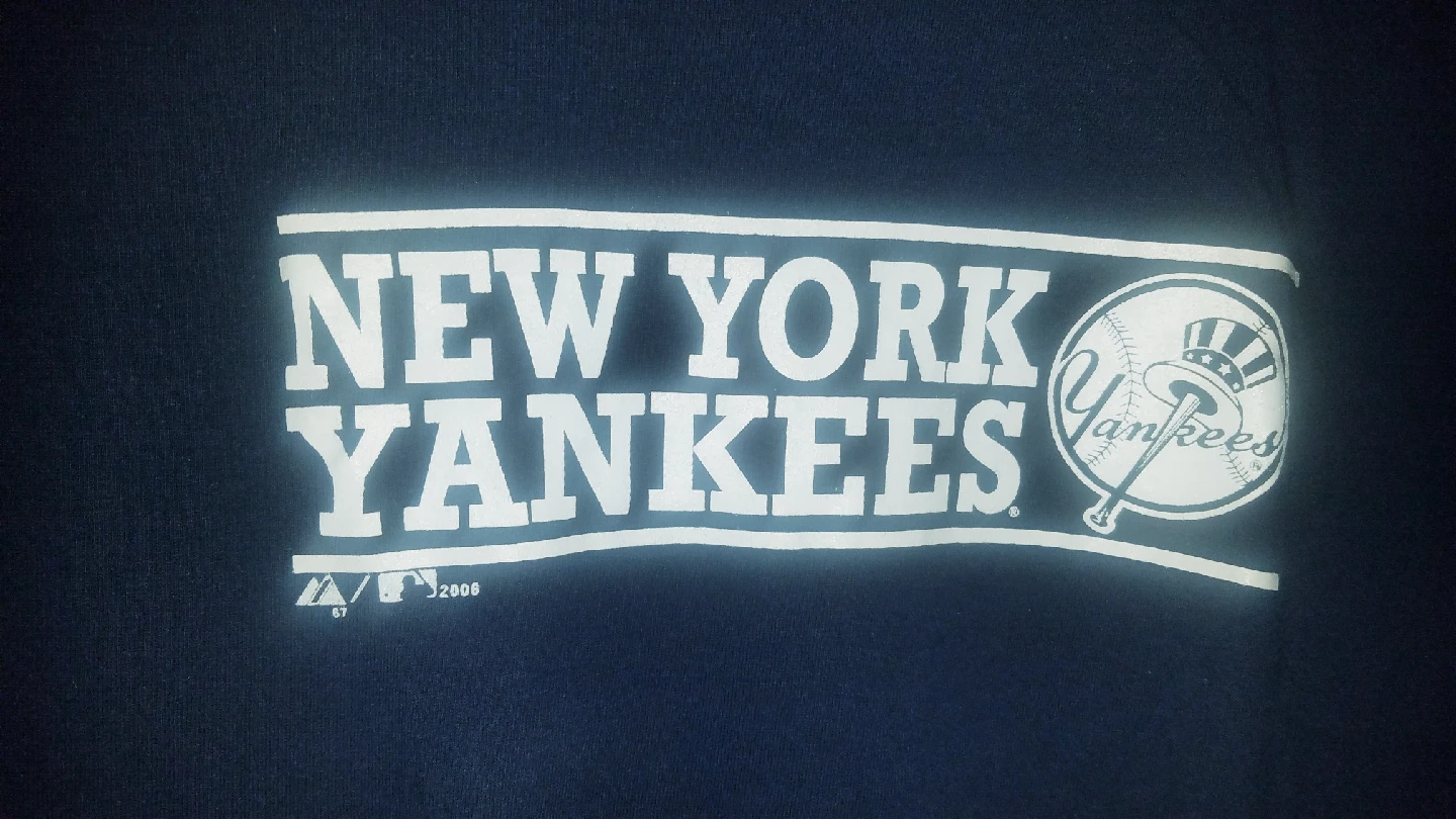 Navy Blue New York Yankees T Shirt Ladies / Youth Size L - photo 2