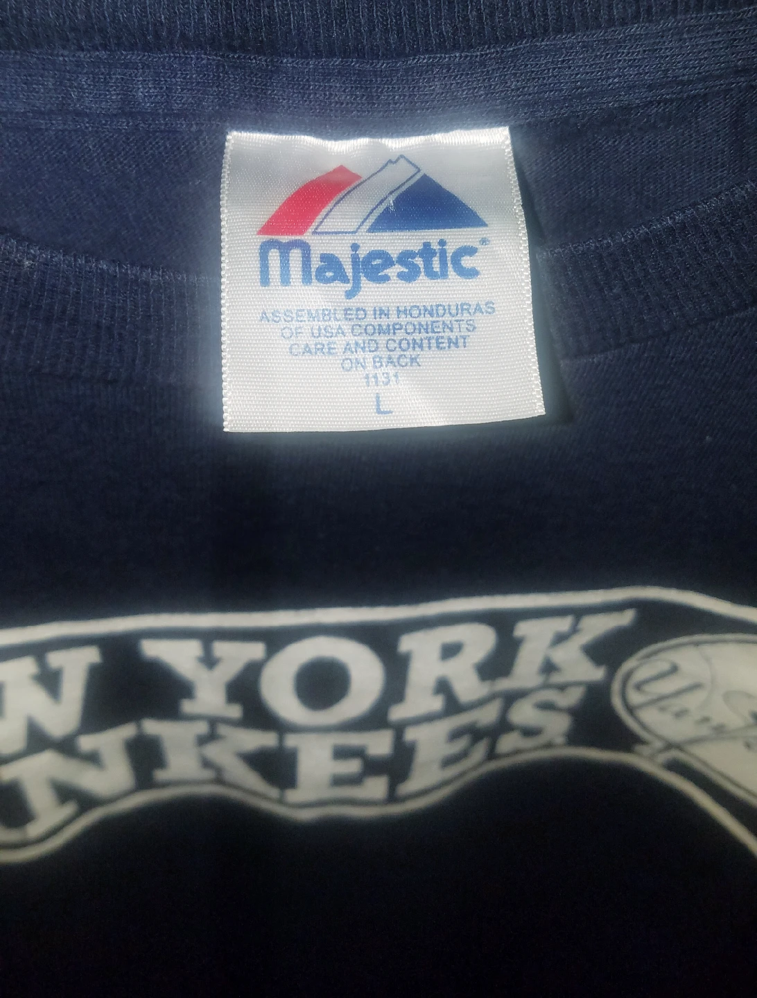 Navy Blue New York Yankees T Shirt Ladies / Youth Size L - photo 3