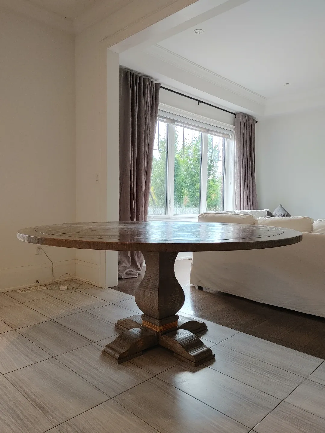 Round Wooden Dining Table ( 6ft in Diameter) image indicator(2)