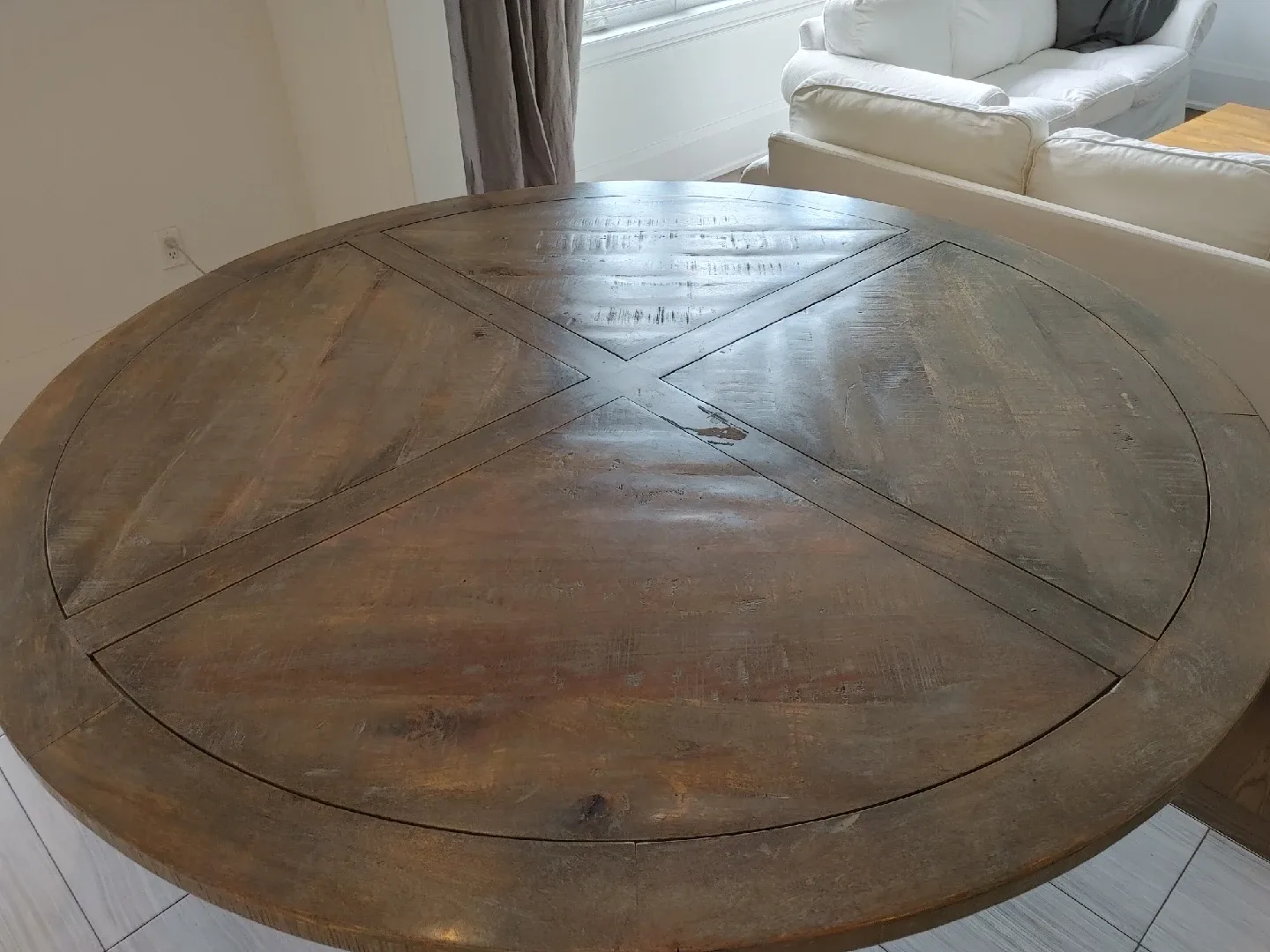 Round Wooden Dining Table ( 6ft in Diameter) image indicator(4)