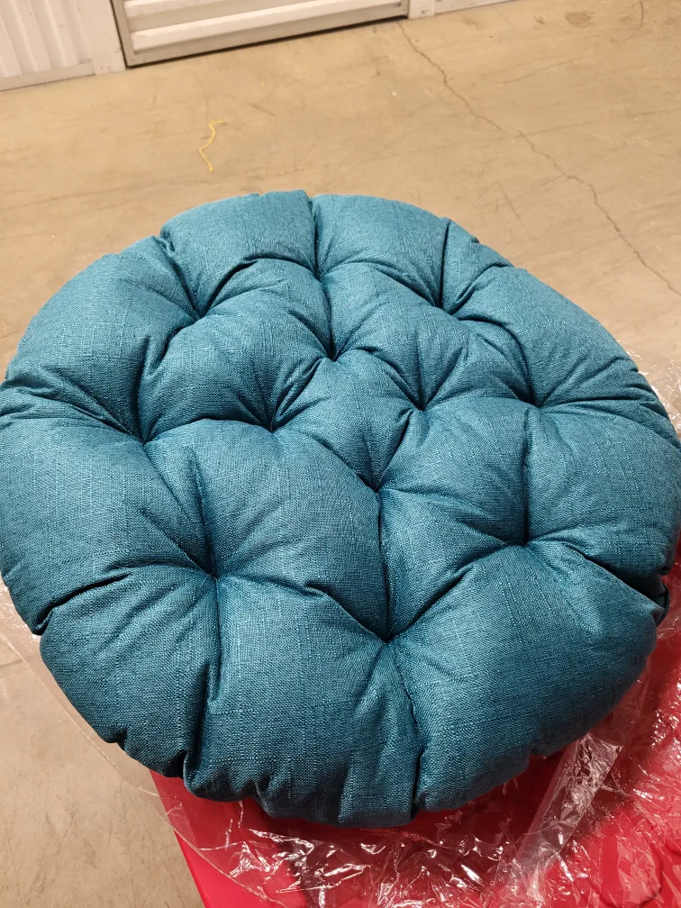 Round Tufted Cushion - Teal thumbnail