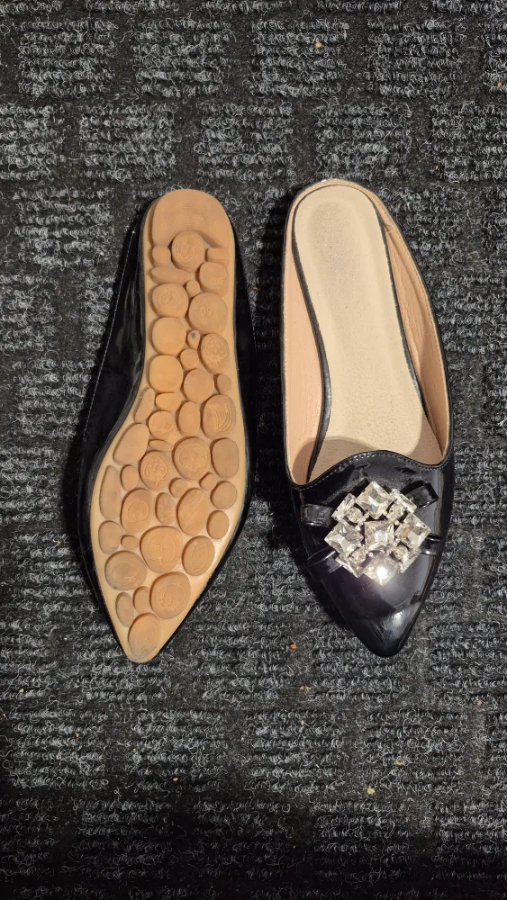 Lorenzi Black Embellished Mules image indicator(6)