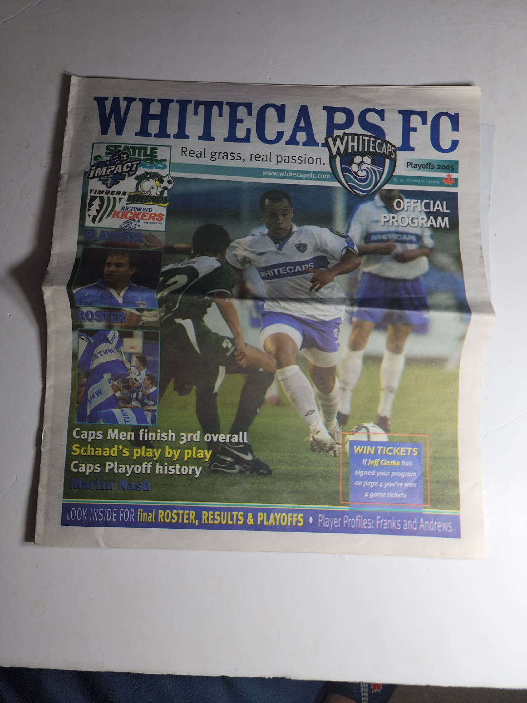 Whitecaps FC Playoffs 2005 Official Program