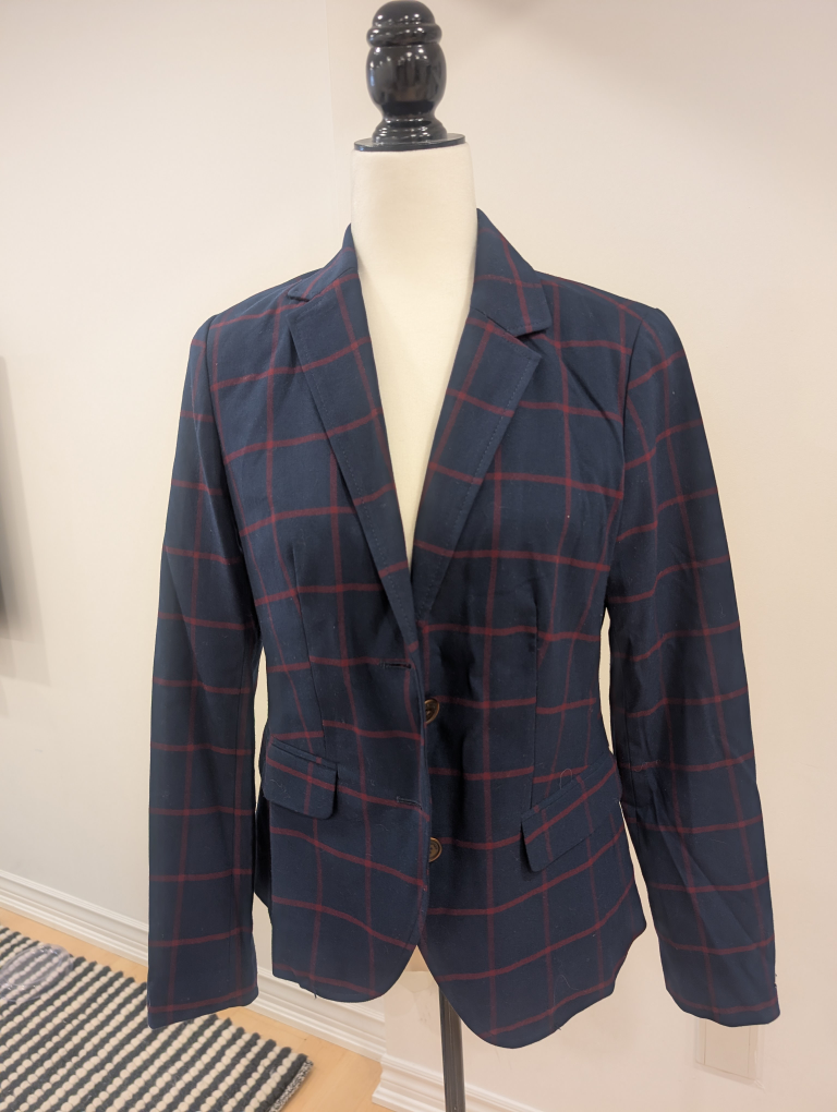 Tommy Hilfiger Plaid Blazer - Navy/Red