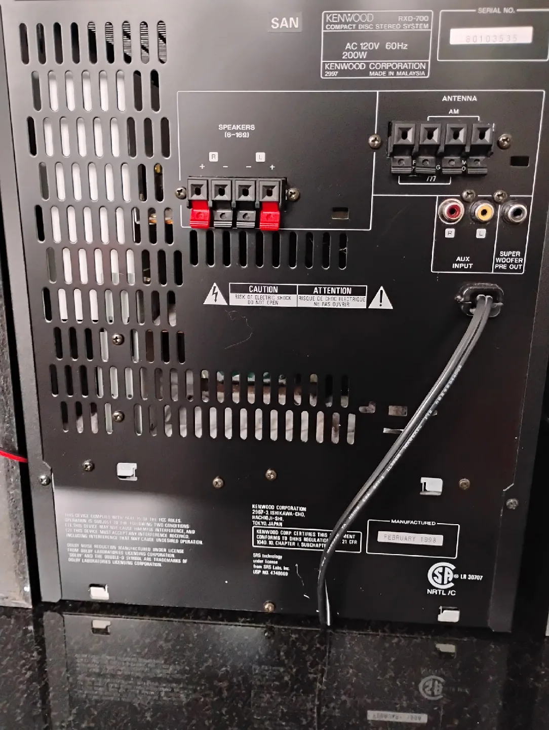 Kenwood RXD-700 Stereo System image indicator(3)