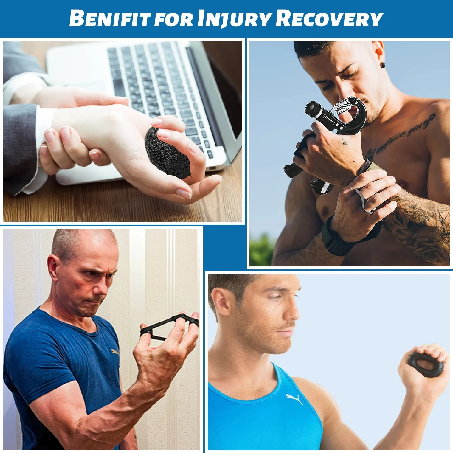 Hand Grip Strengthener 5-in-1, Adjustable Forearm Grip image indicator(6)