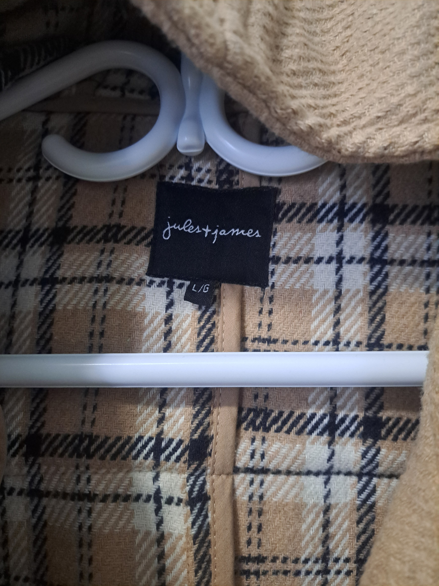 Jules & James Beige Hooded Duffle Coat - Size L - photo 2