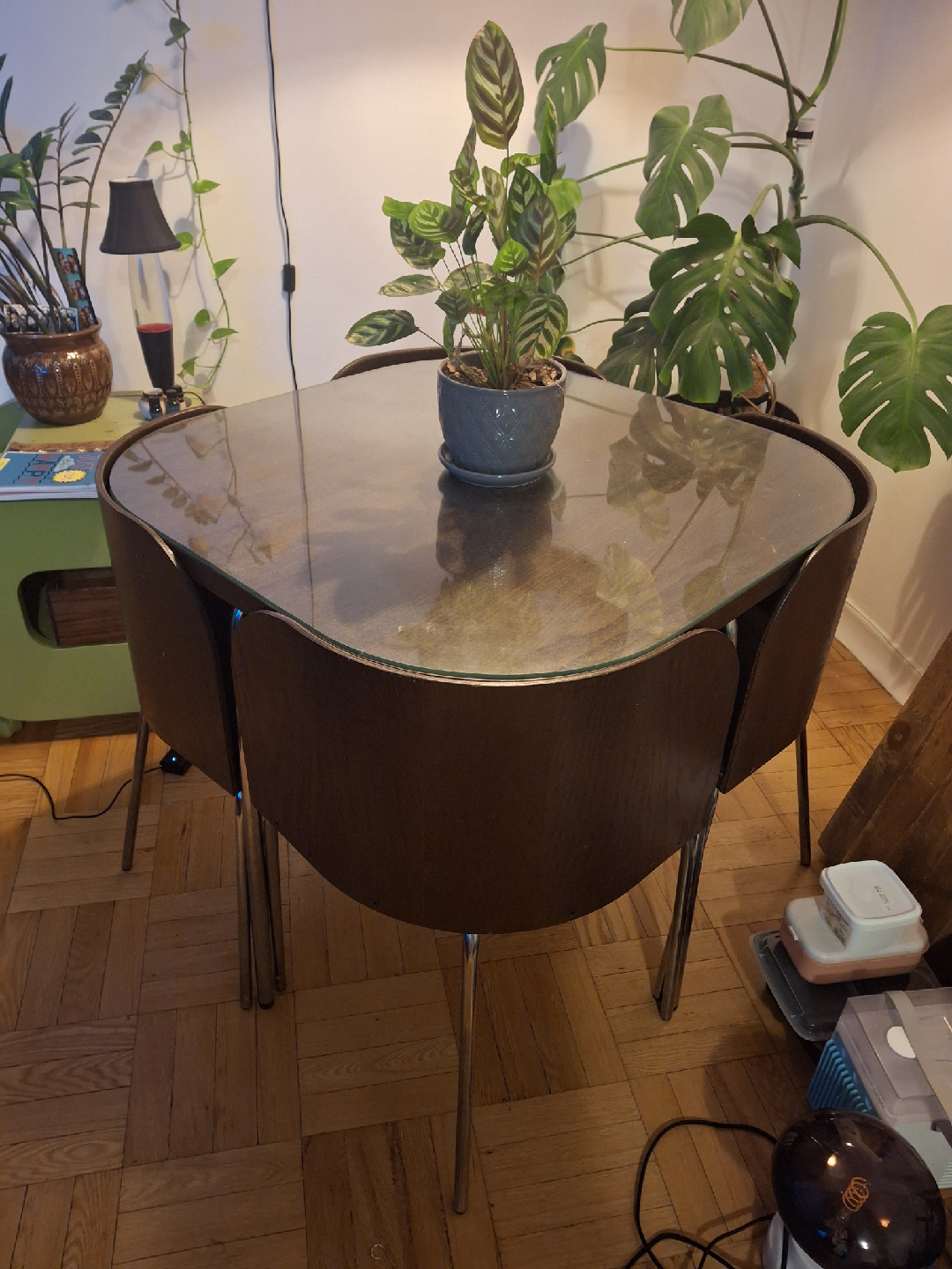 Glass Top Dining Table with 4 Chairs - photo 2
