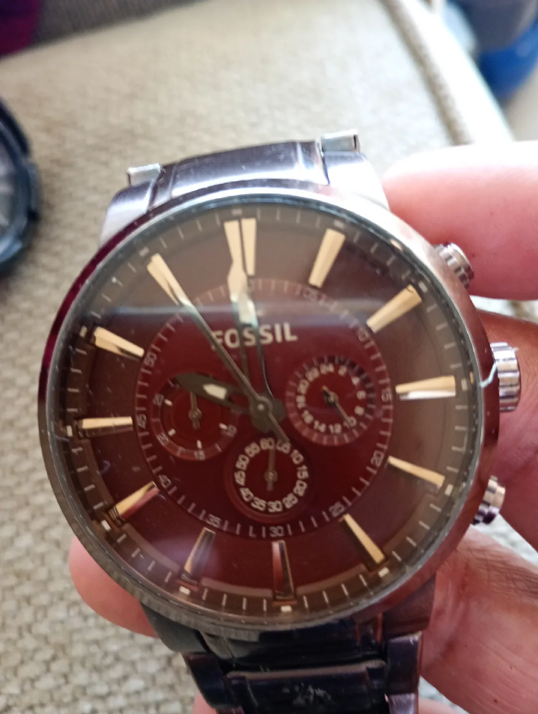 Fossil Brown Dial Chronograph Watch image indicator(2)