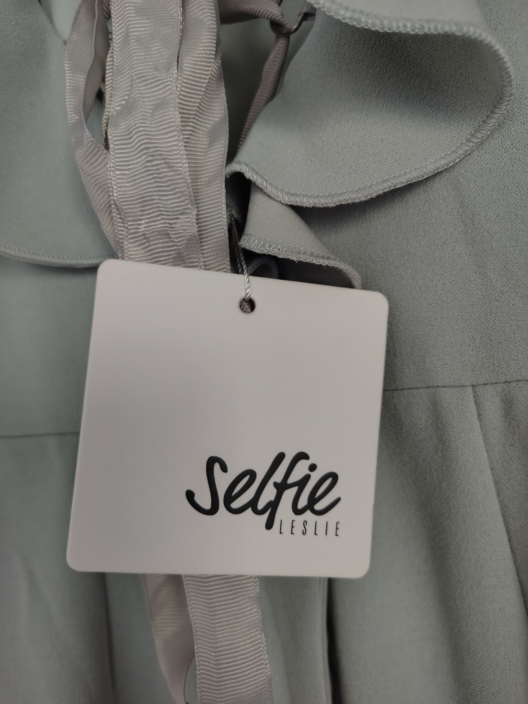 Selfie Leslie Cloud 9 Bardot Neckline Corset Back Sage Dress  L - photo 5