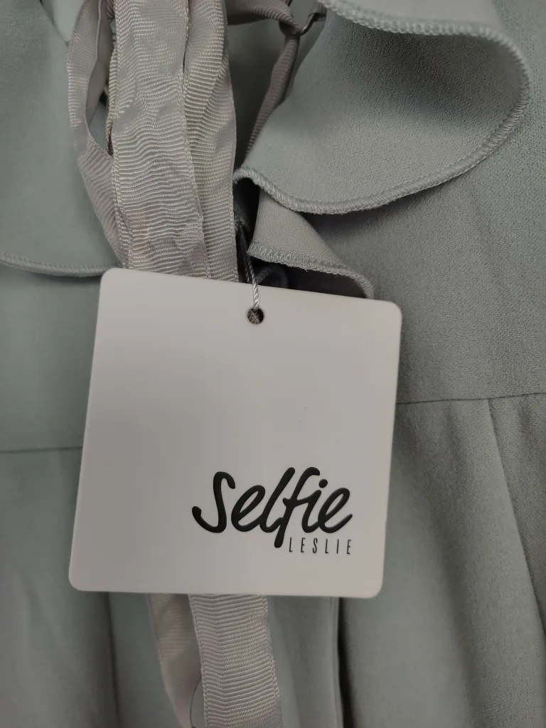 Selfie Leslie Cloud 9 Bardot Neckline Corset Back Sage Dress  L image indicator(5)