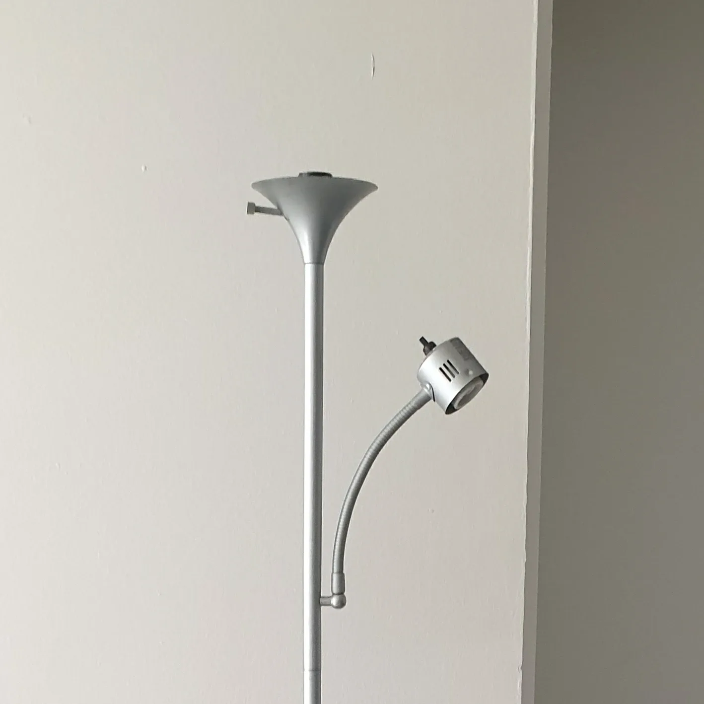 Silver Floor Lamp with Adjustable Reading Light thumbnail