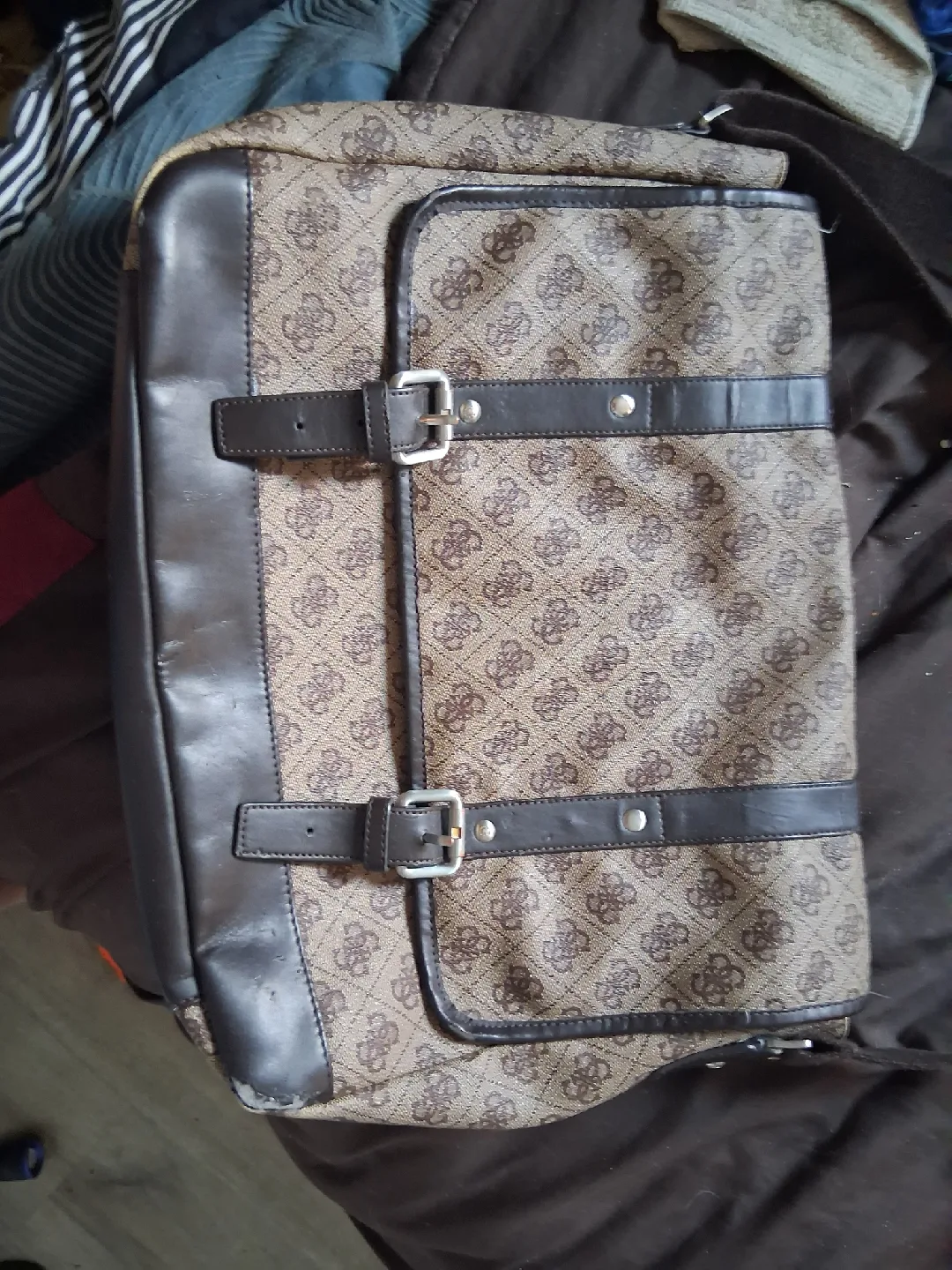 Guess Brown Patterned Messenger Bag thumbnail