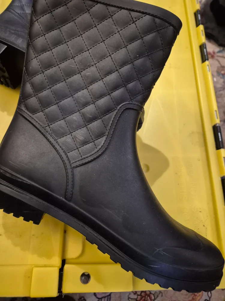 Black Quilted Rain Boots - Size 7.5 thumbnail
