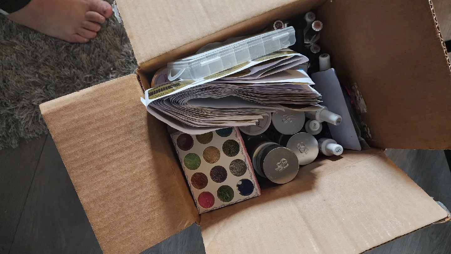 Variety of Nail Art Supplies: Powders, Gels, Glitters image indicator(10)