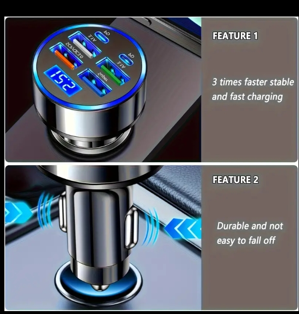 Car Charger Adapter with Multiple USB Ports - photo 3