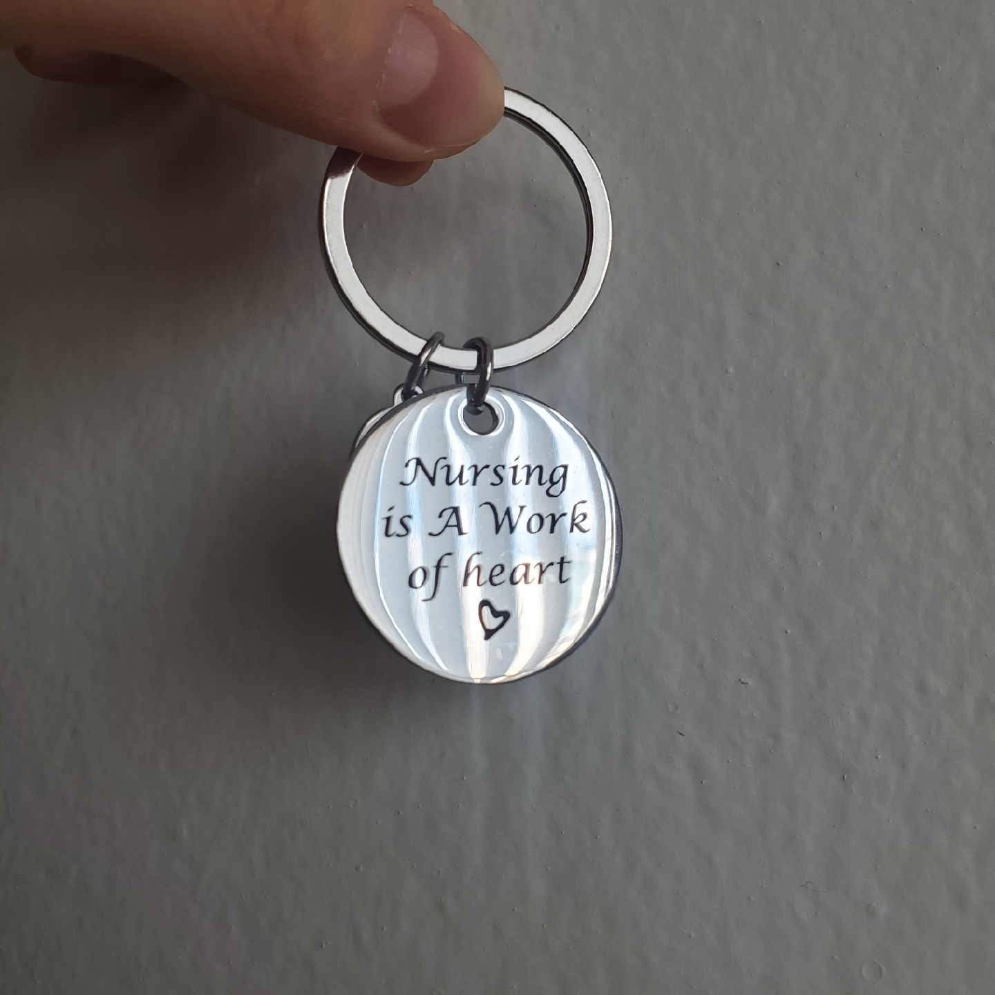 Nursing is A Work of Heart Keychain