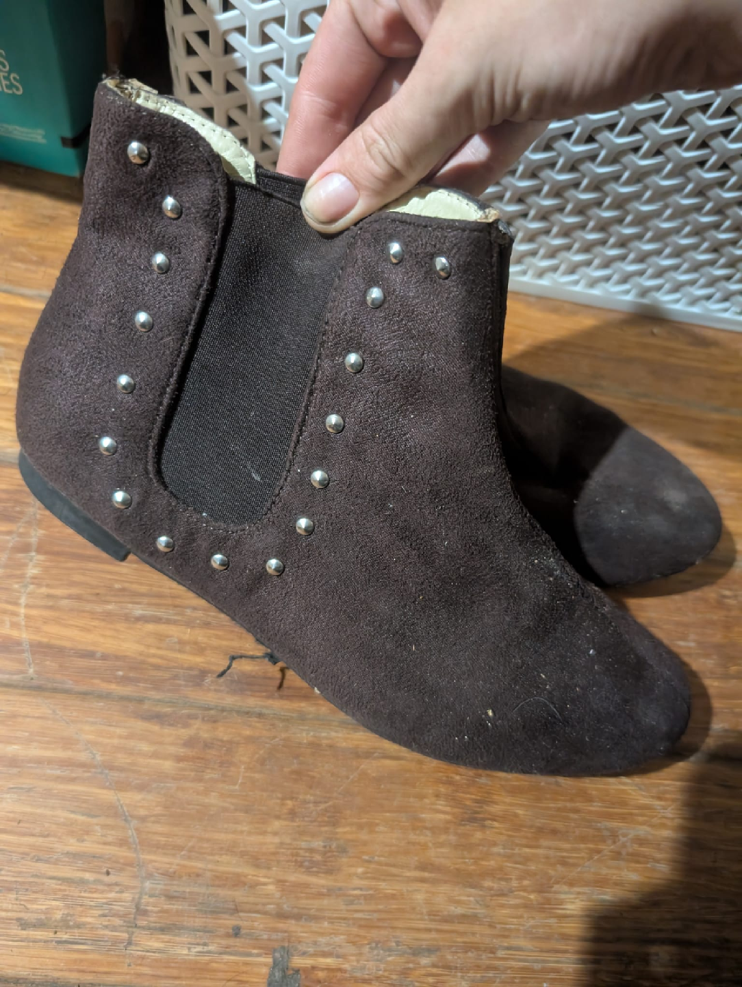 Brown Ankle Boots with Studs