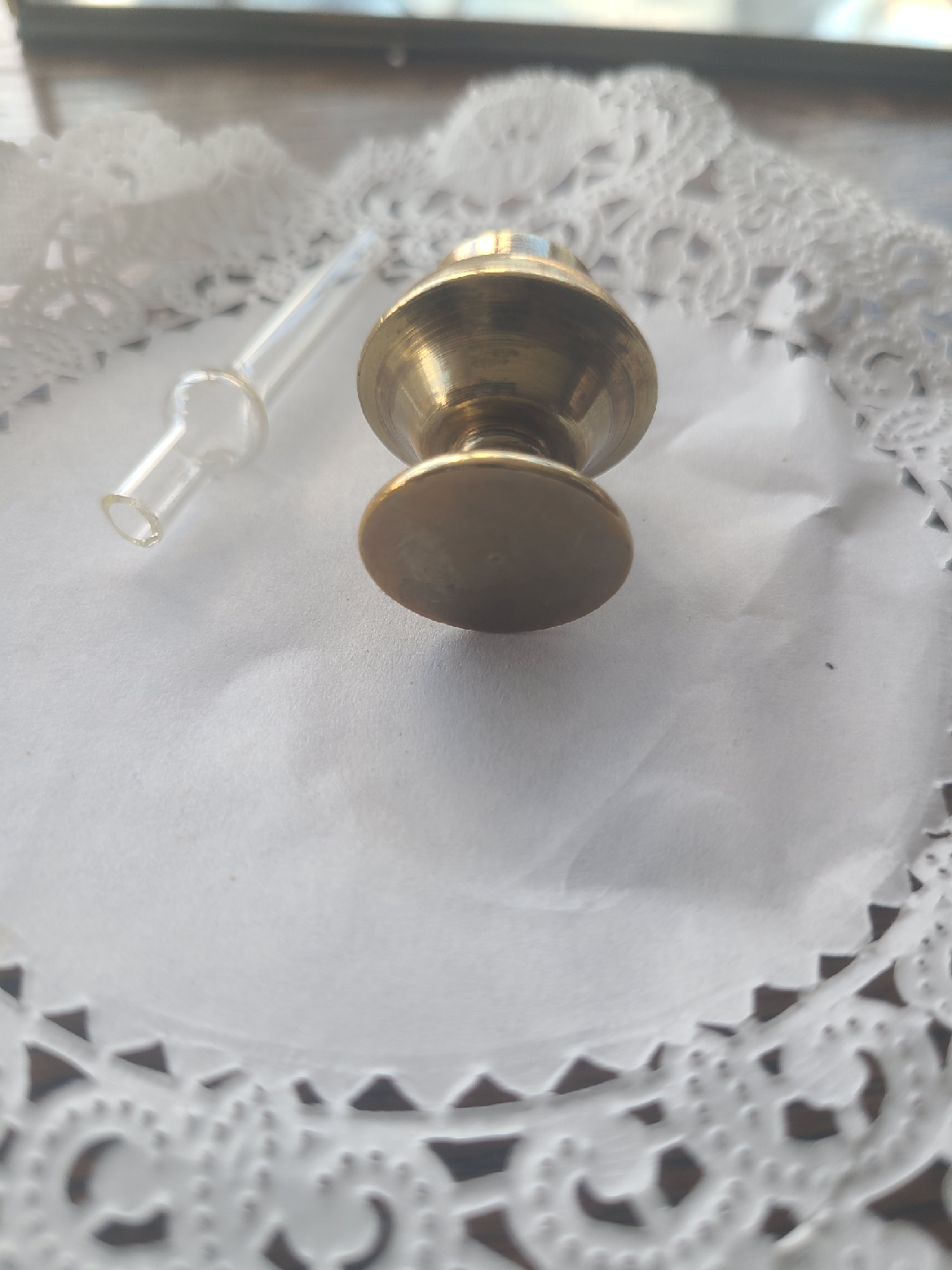 Vintage Miniture Brass Oil Lamp - photo 3
