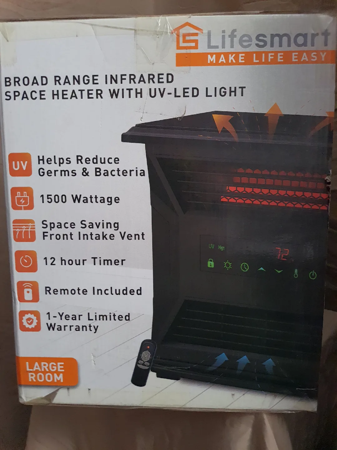 Lifesmart Infrared Space Heater with UV-LED Light image indicator(4)