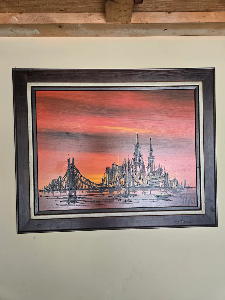 City Landscape painting . 32.5 x 24 approximately image indicator(2)