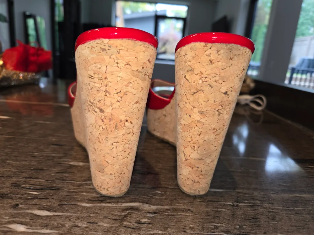 Jimmy Choo Red Wedge Sandals 41.5 image indicator(5)