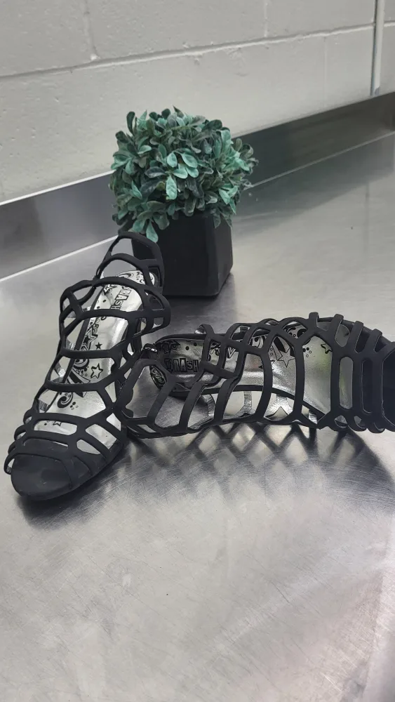 Brash Black Cage Heels - Size 7.5 image indicator(2)