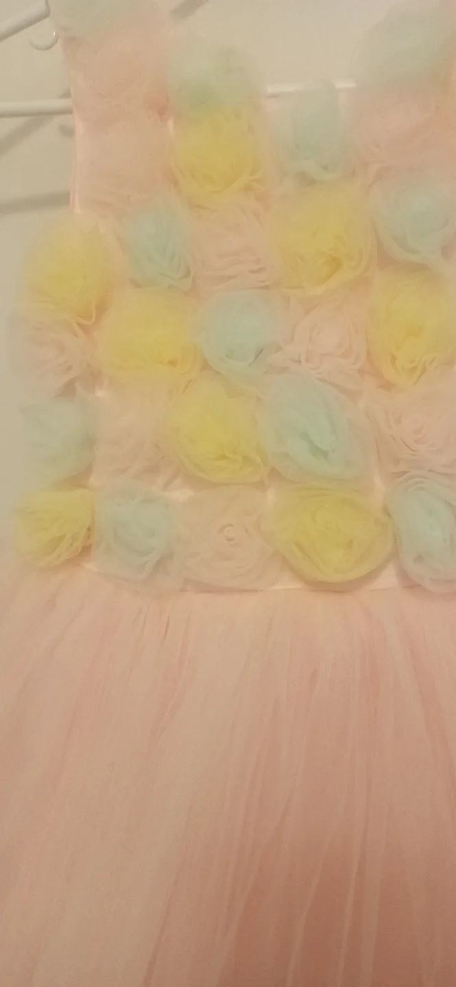 Pastel Pink & Yellow Flower Girl Dress.5-7yrs image indicator(2)