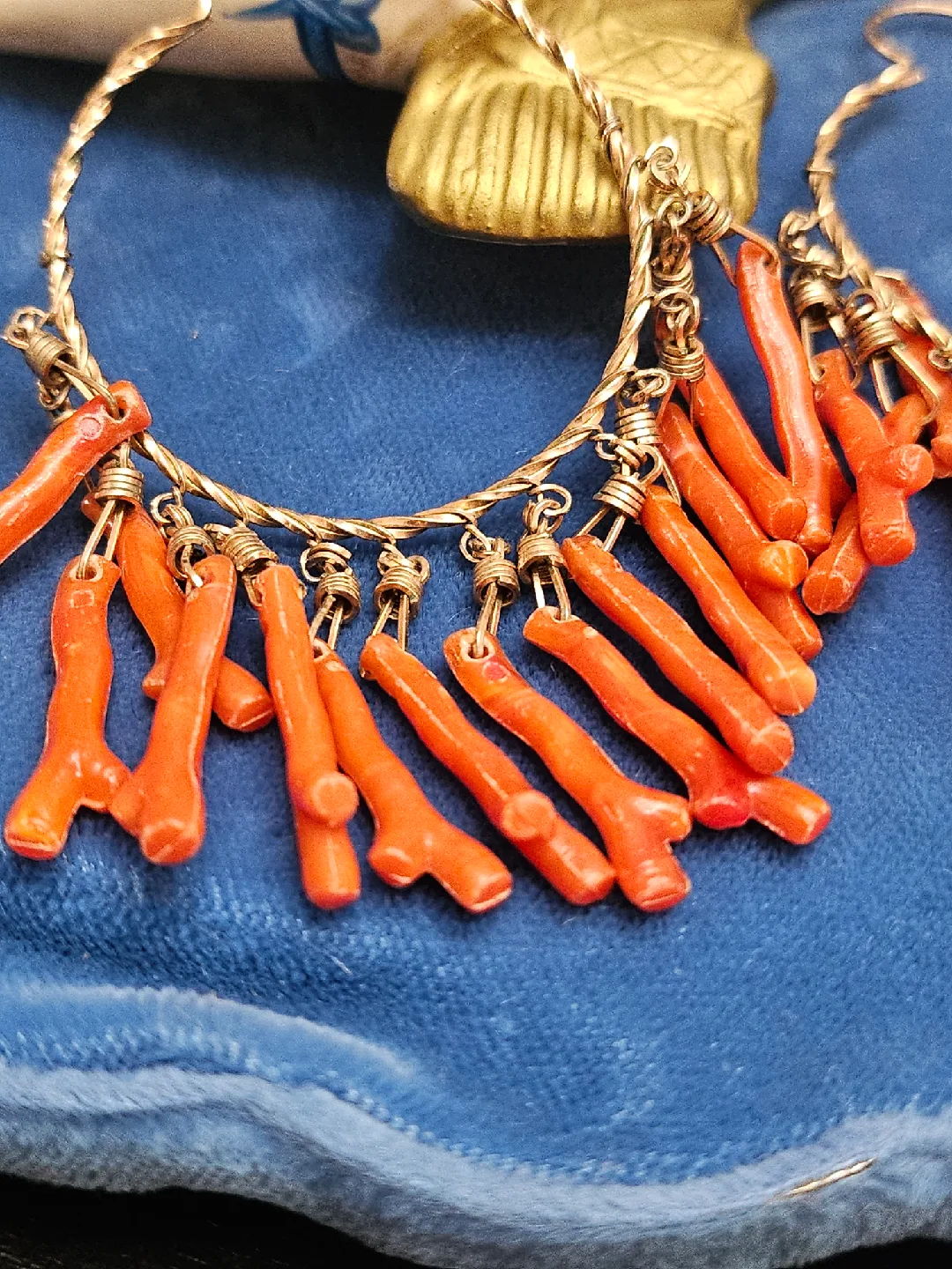 3 pairs of different earrings 1 Stella & Dot Coral Earrings image indicator(3)