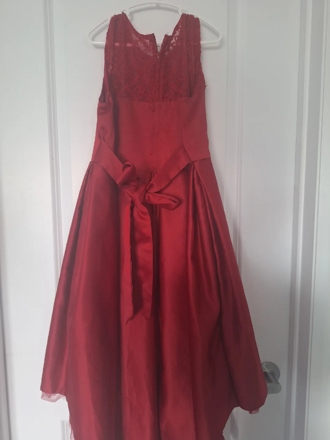 Burgundy Dress with Lace Detail image indicator(4)