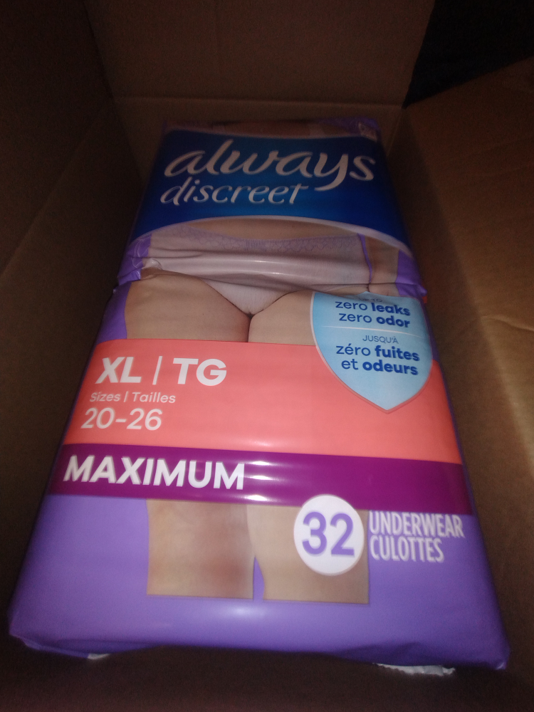 (2 packs) Always Discreet Underwear XL 20-26 (32 count)