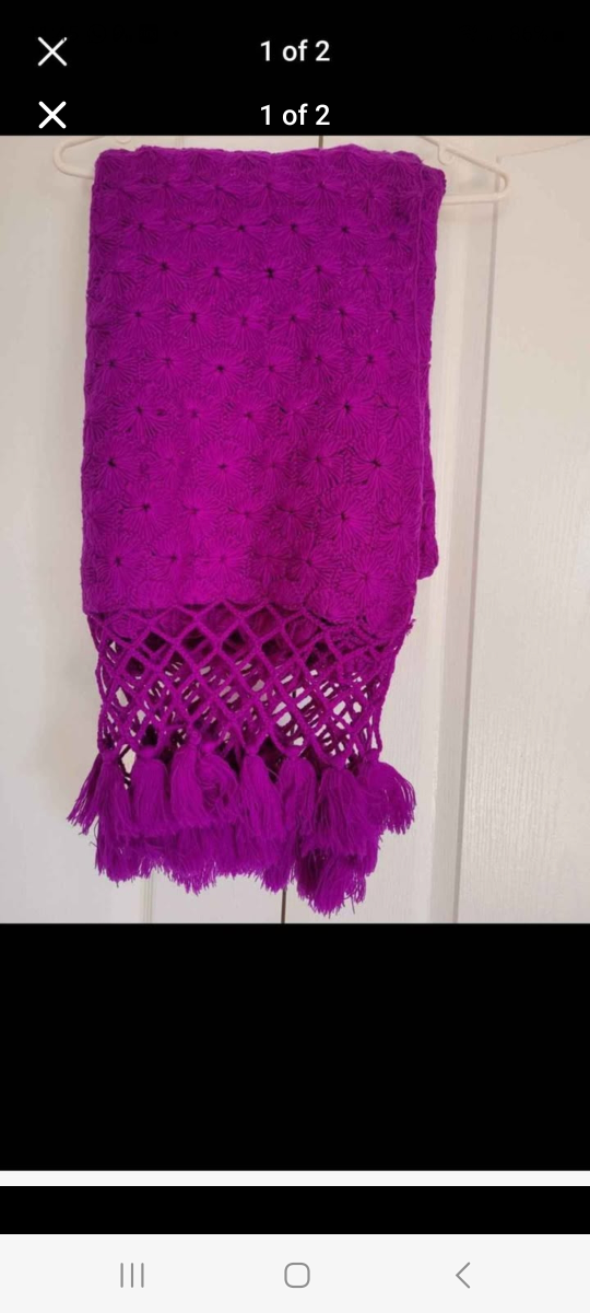 Purple Crochet Throw Blanket