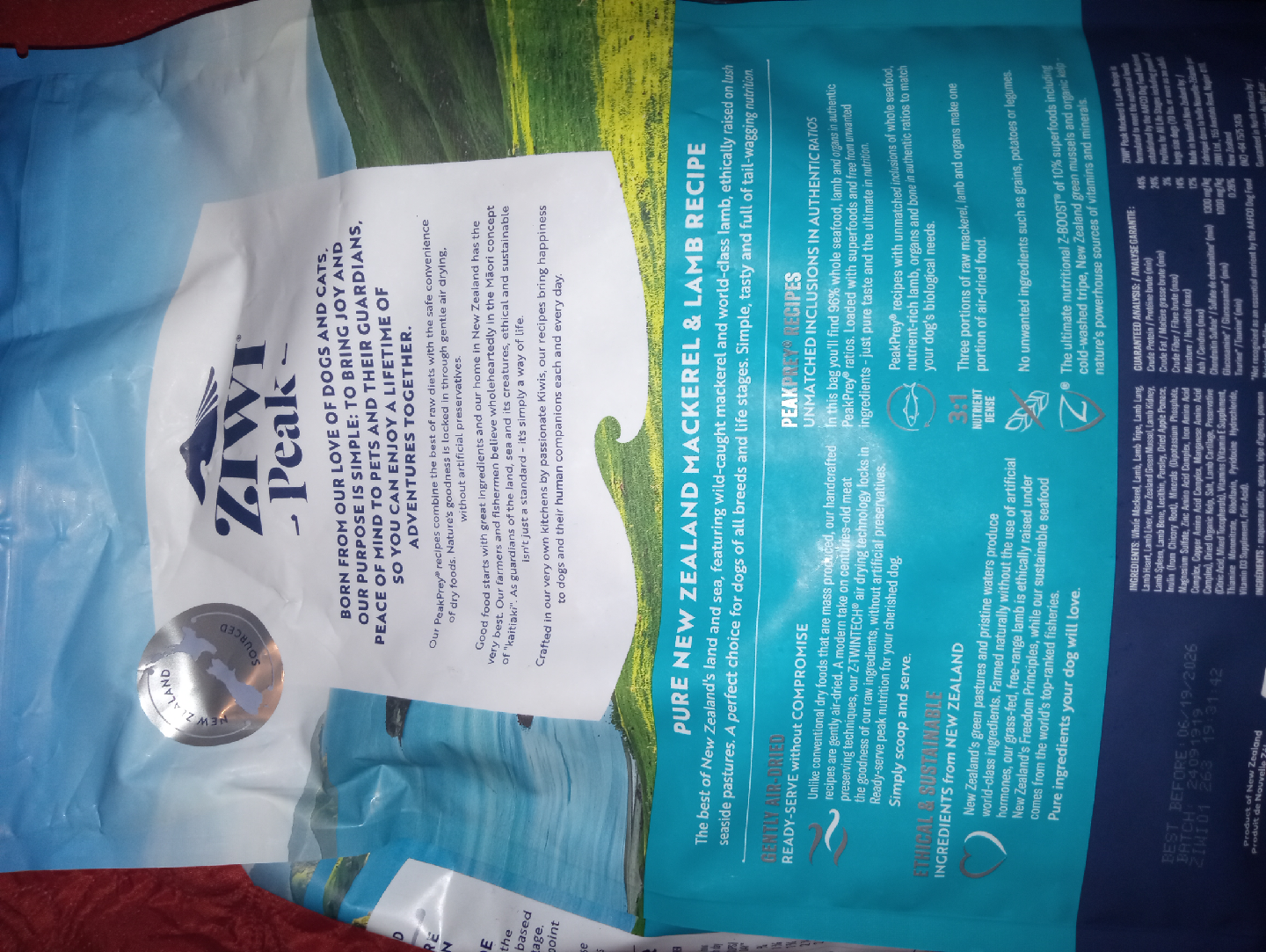 Ziwi Peak Mackerel & Lamb Dog Food 5.5lb