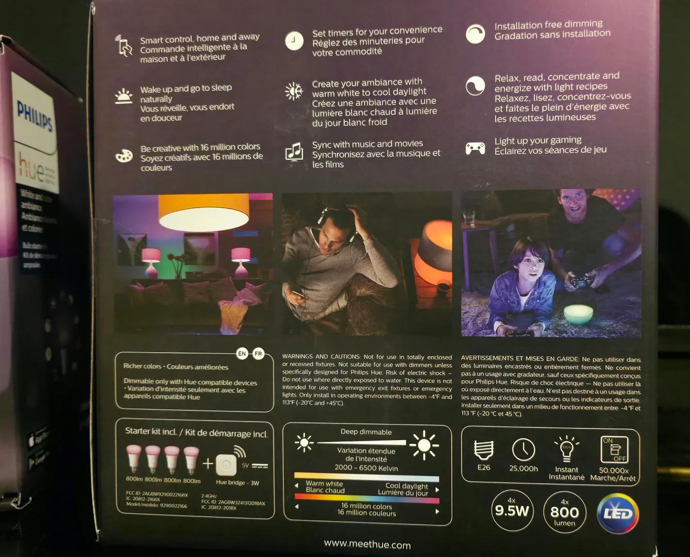 NEW Philips Hue White & Colour 4 Bulb Starter Kit Ambiance image indicator(3)