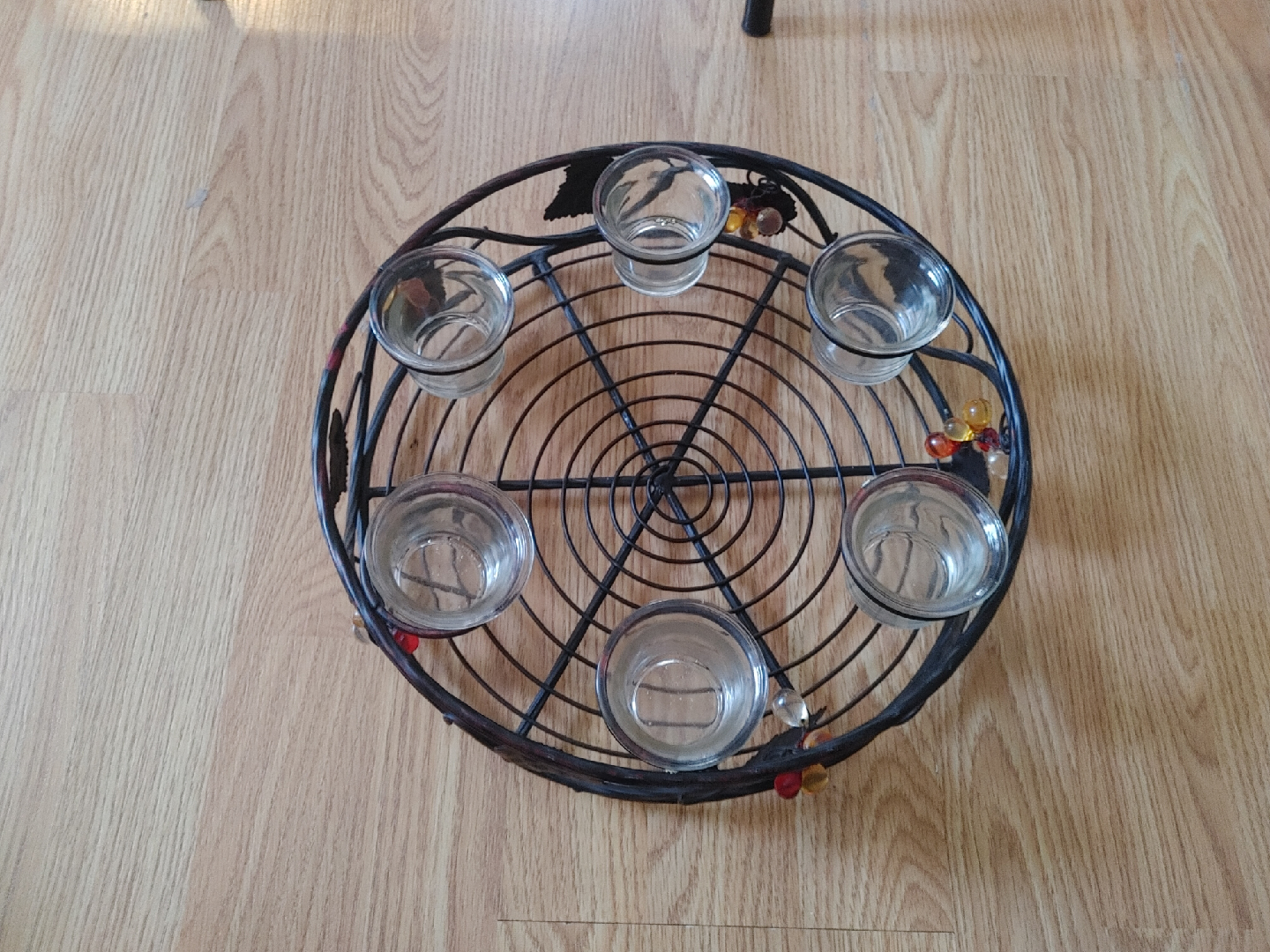 Metal Candle Holder with 7 Glass Cups - photo 2