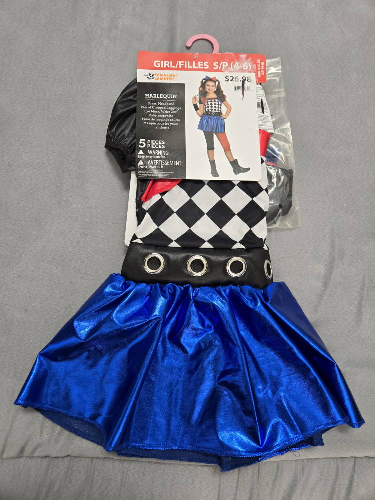 Halloween costume harlequin kids small 4 to 6 - photo 3
