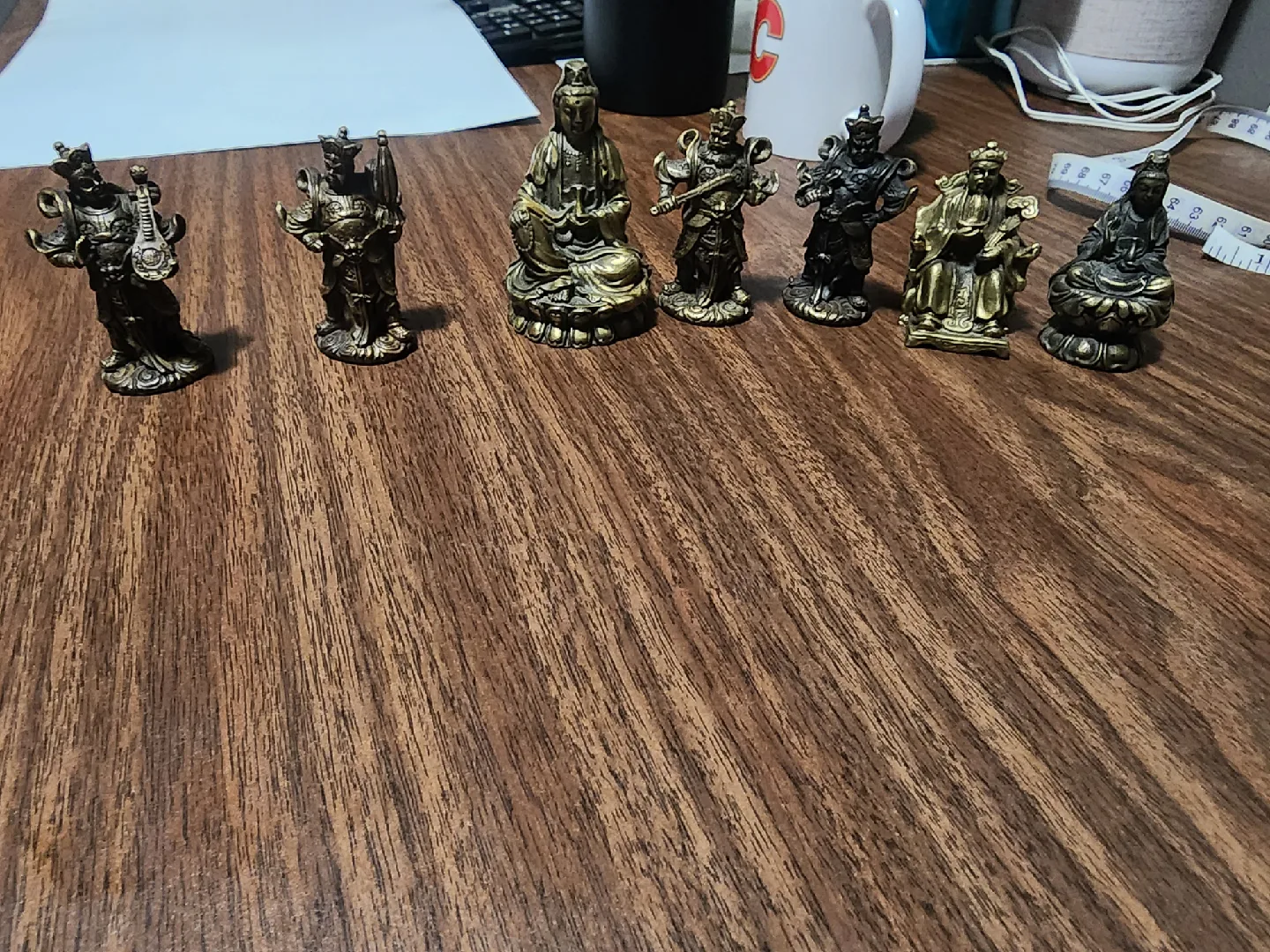 Set of Bronze Chinese God Figurines thumbnail
