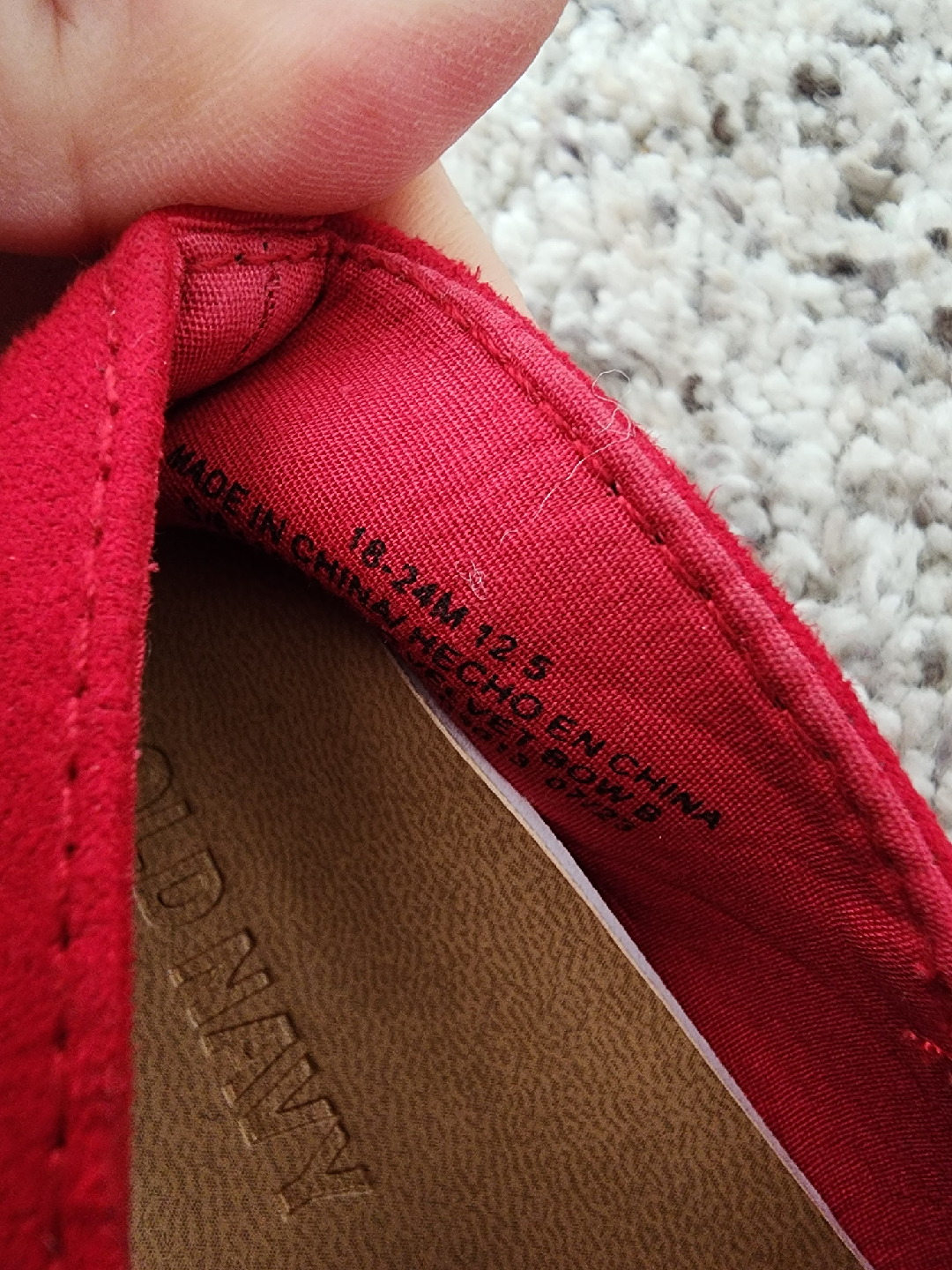 Never Worn - Old Navy Red Velvet Baby Shoes (18-24M) - photo 4