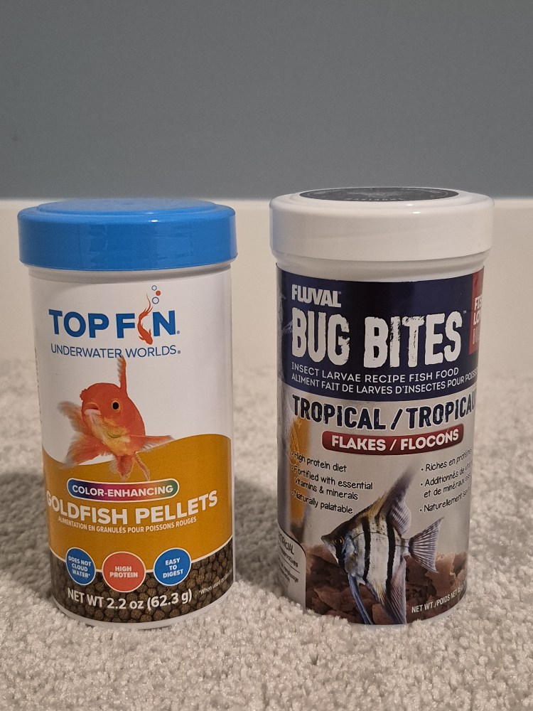 Top Fin Goldfish Pellets & Fluval Bug Bites Fish Food