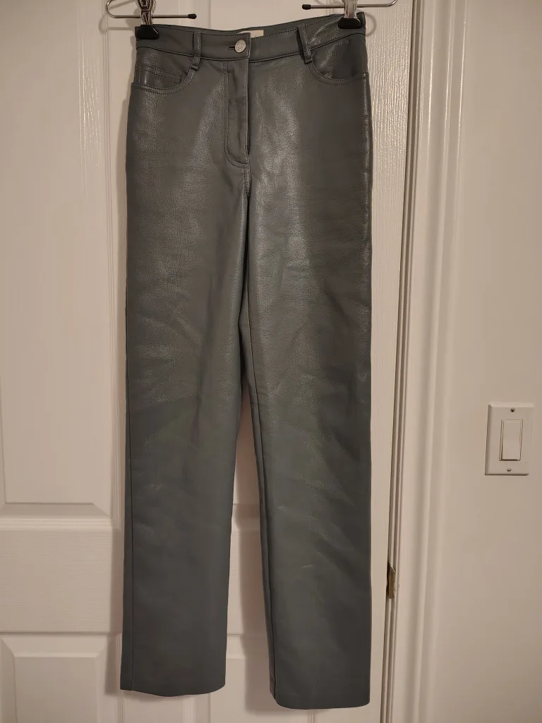 Wilfred Vegan Leather Melina Pants Size 00 - Grey thumbnail