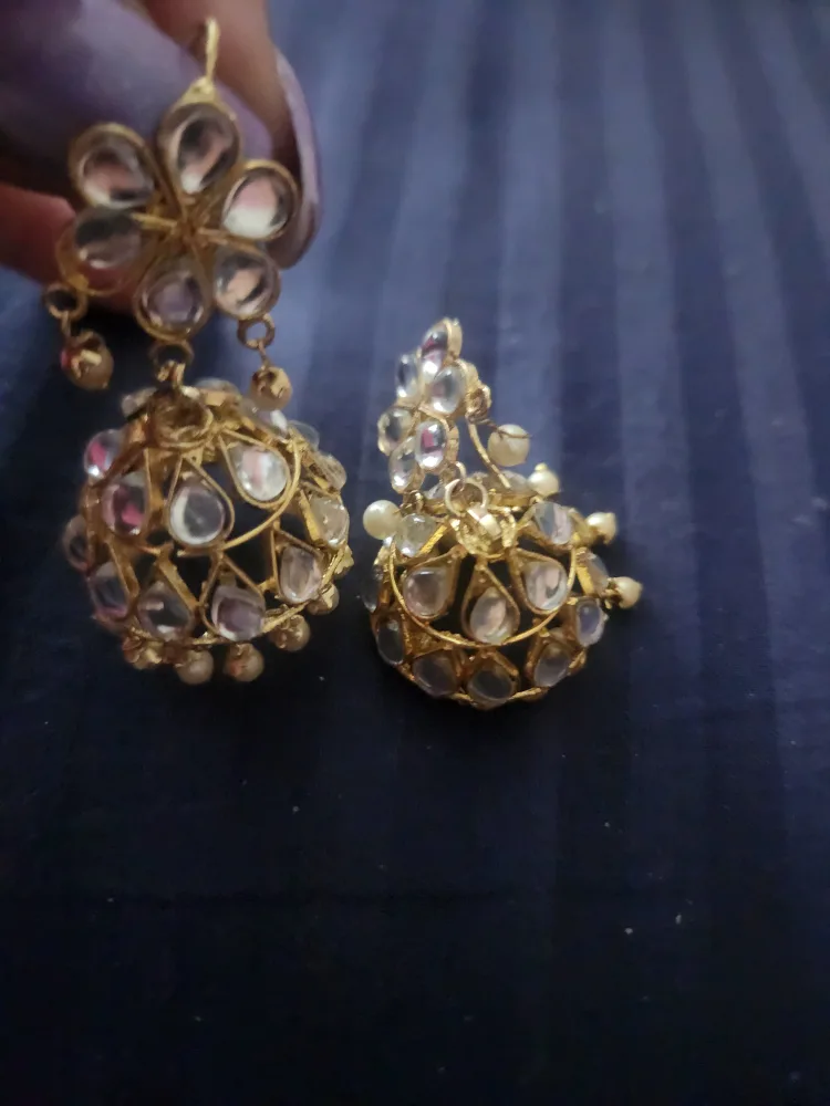 Earrings & Tikka Set, Gold Colour