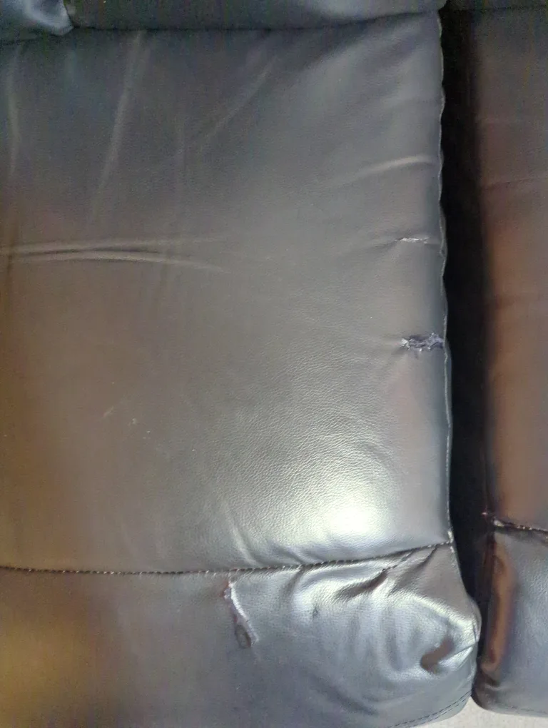 Black Leather Loveseat Recliner with Cupholders image indicator(4)