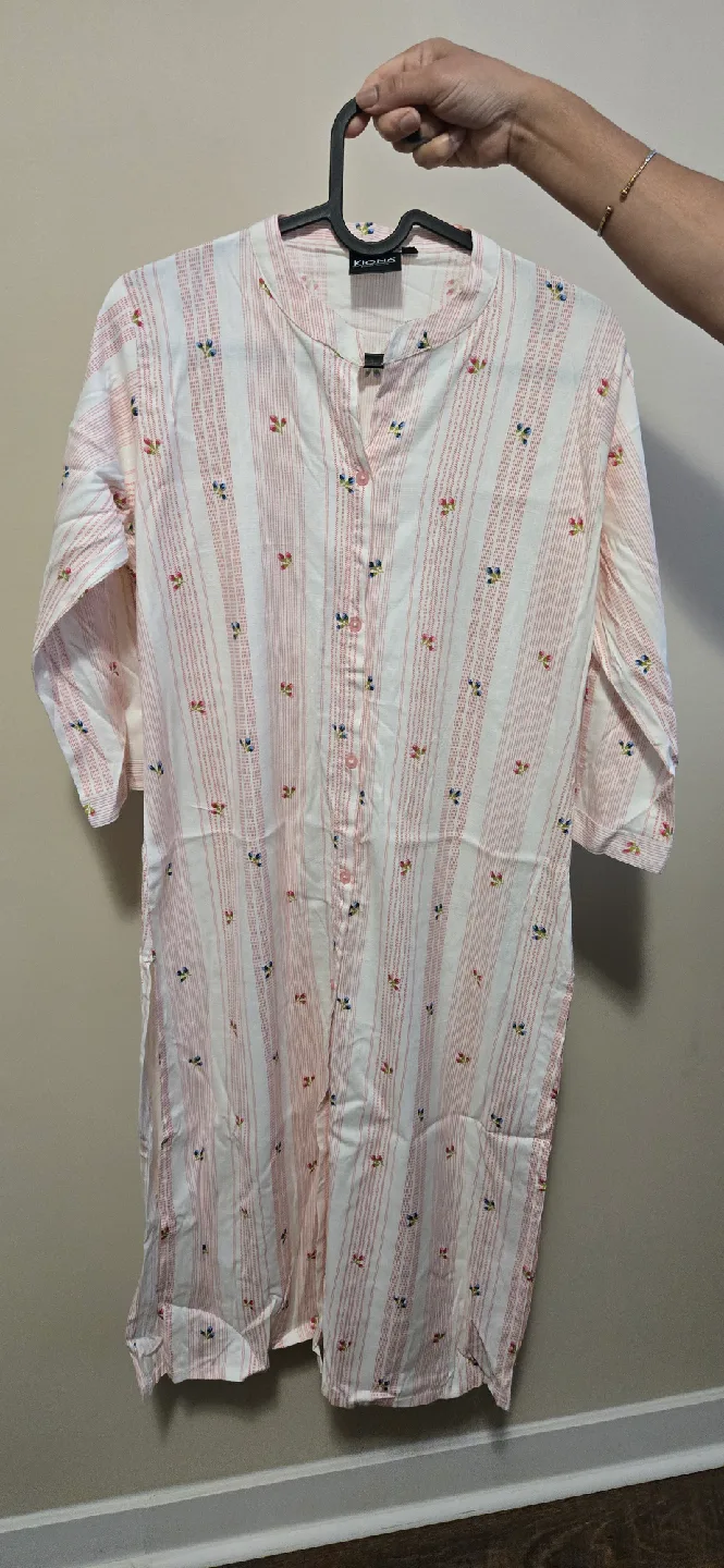 White & Pink Striped Dress -XL thumbnail