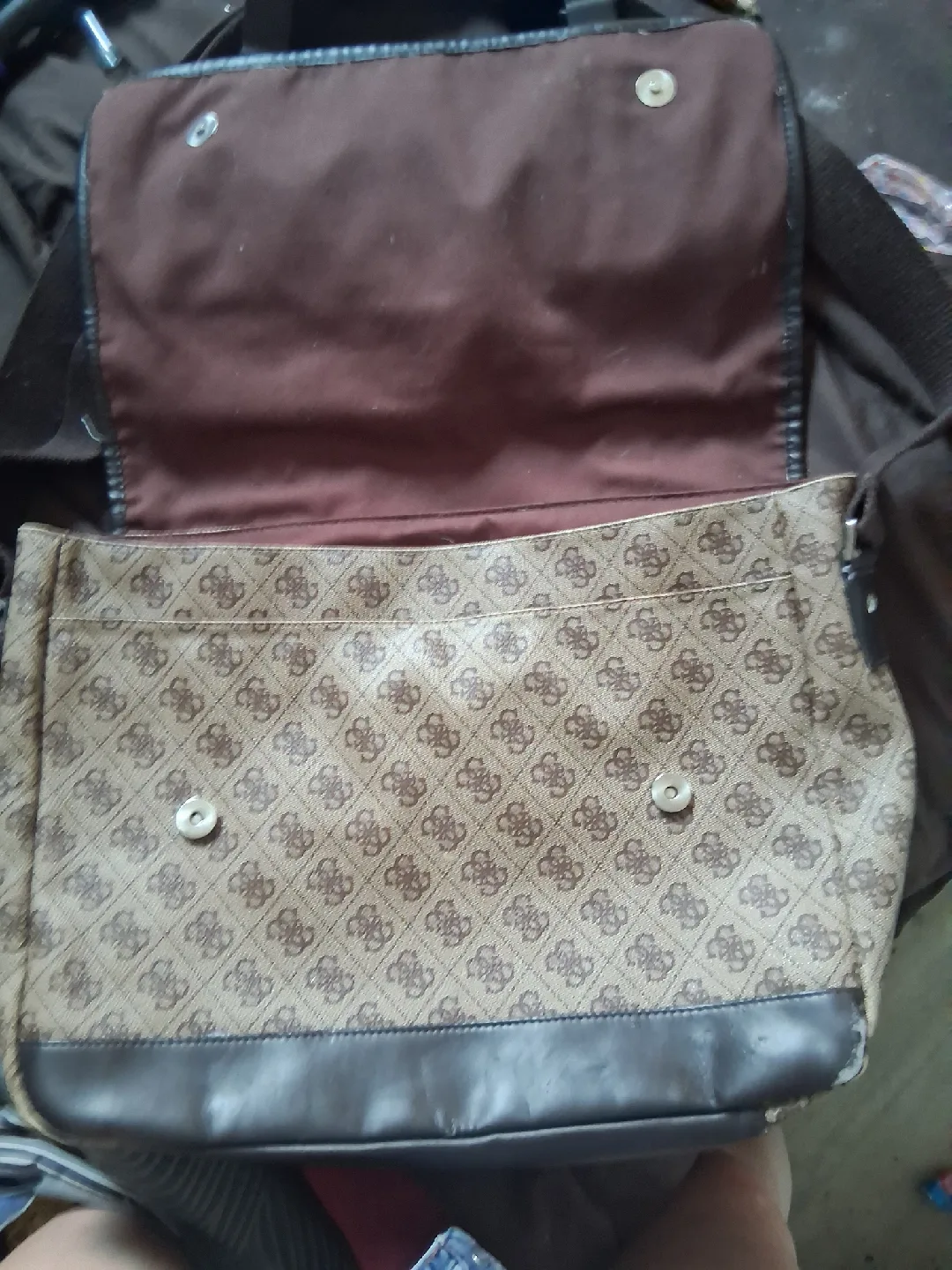 Guess Brown Patterned Messenger Bag image indicator(3)
